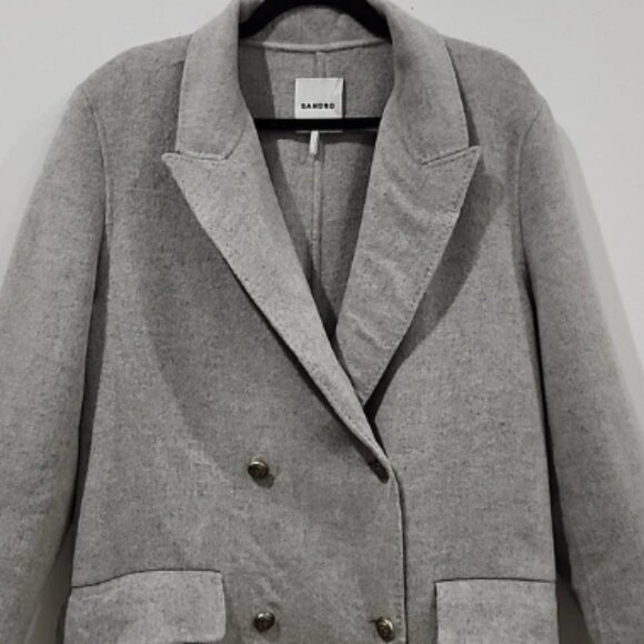 Cynthia Rowley Double- Breasted Wool-Felt Coat (SZ 40) - Picture 2 of 8